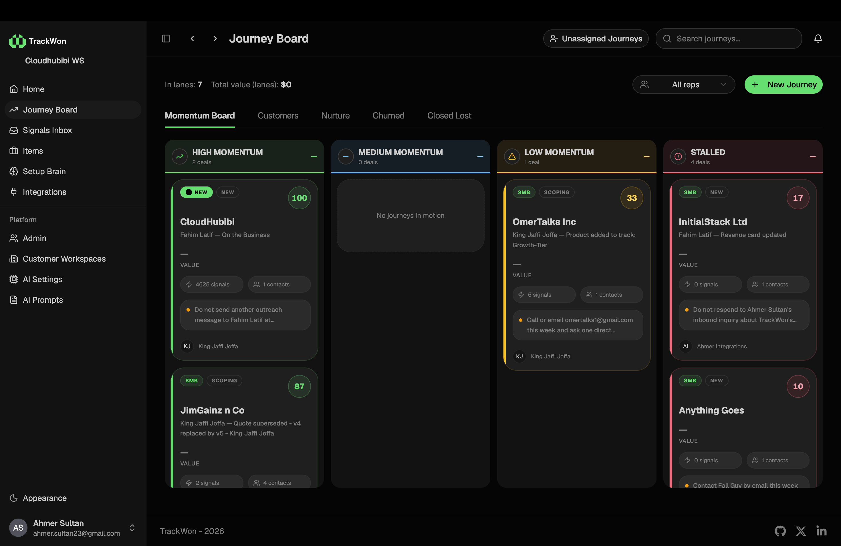 TrackWon — commercial relationship engine