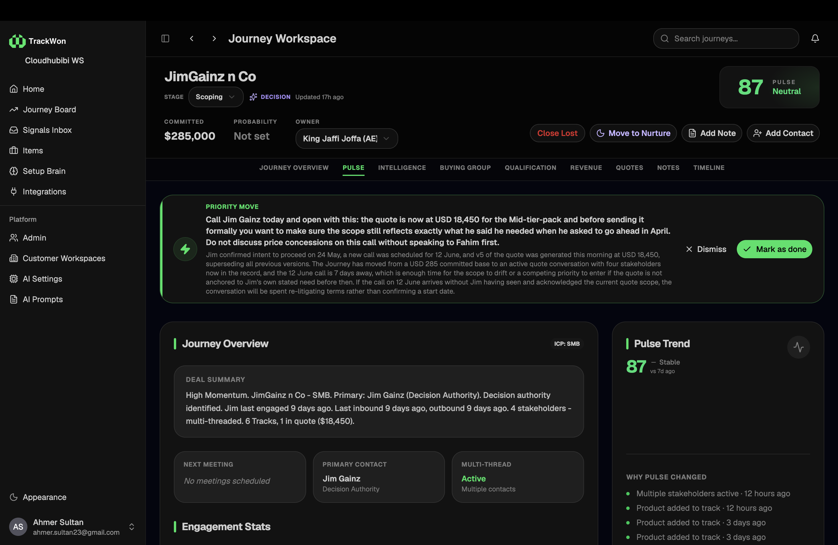 TrackWon — commercial relationship engine